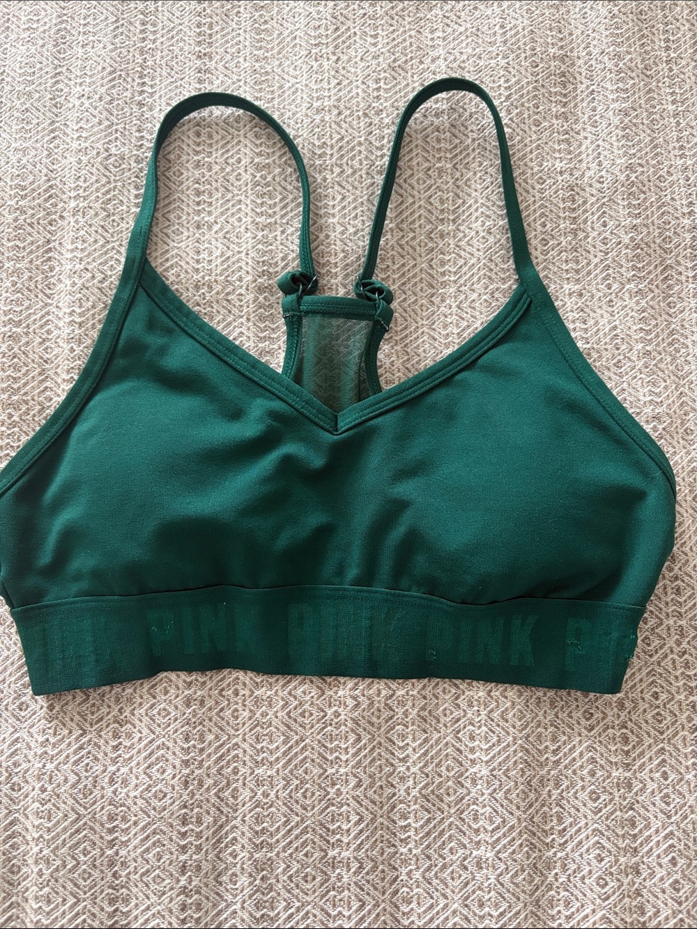 PINK Victoria's Secret Forest Green Wireless Sports Bralette